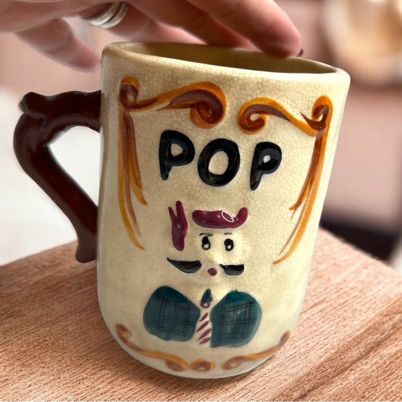 Pop Coffee Cup Mug Vintage Japan MUSTACHE Cup W Handle 16 Oz - Picture 5 of 7